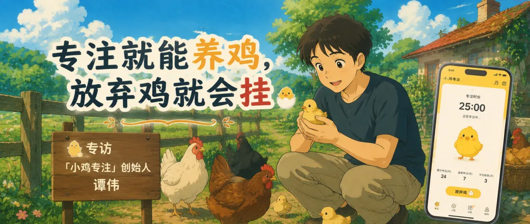 专注就能养鸡，放弃鸡就会挂｜专访「小鸡专注」创始人谭伟